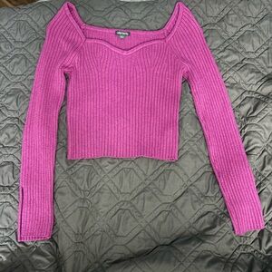 Wild fable pink long sleeve cropped sweater, size S